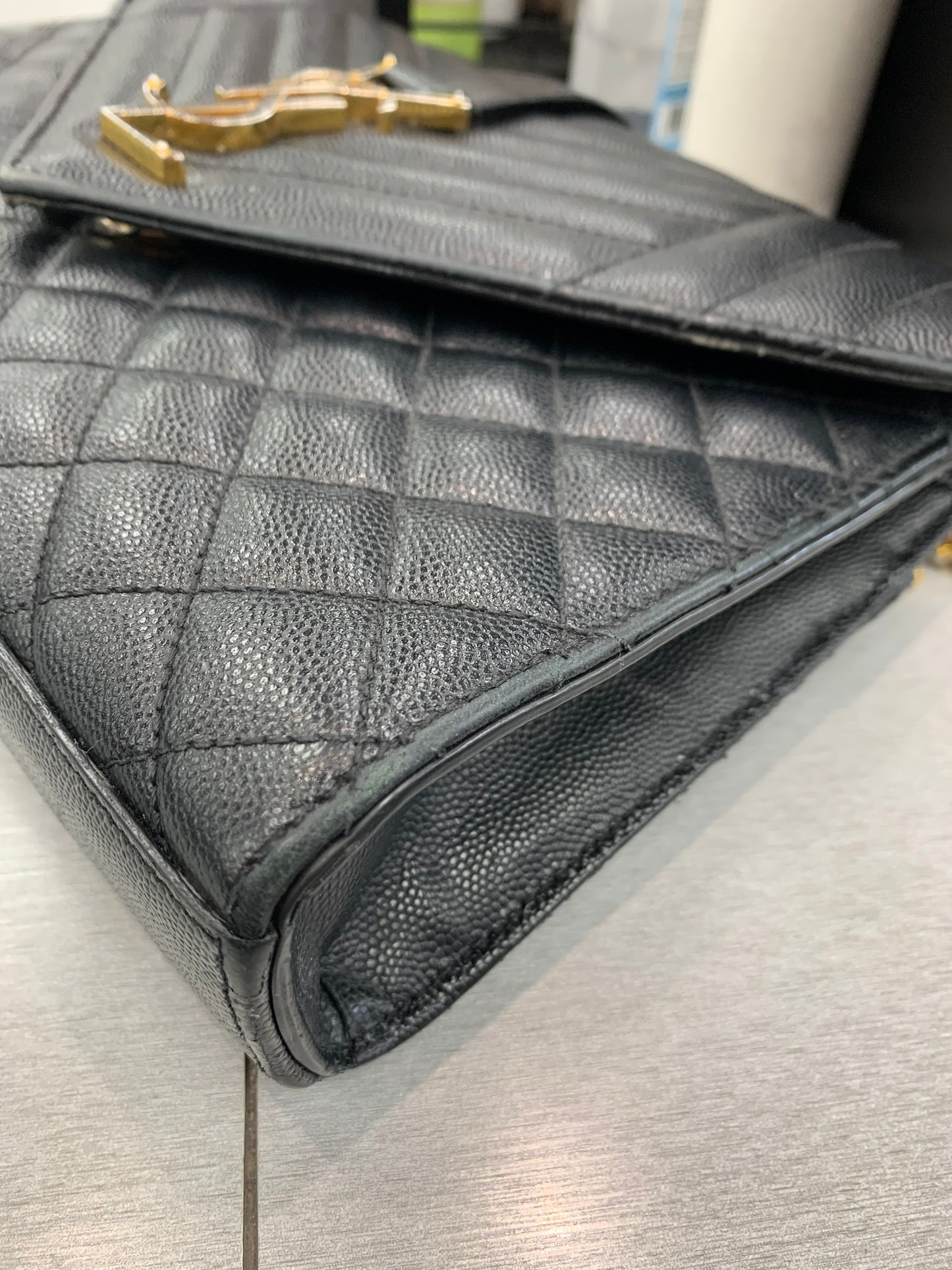 Crossbody Luxury Designer By Yves Saint Laurent In Black, Size:Medium