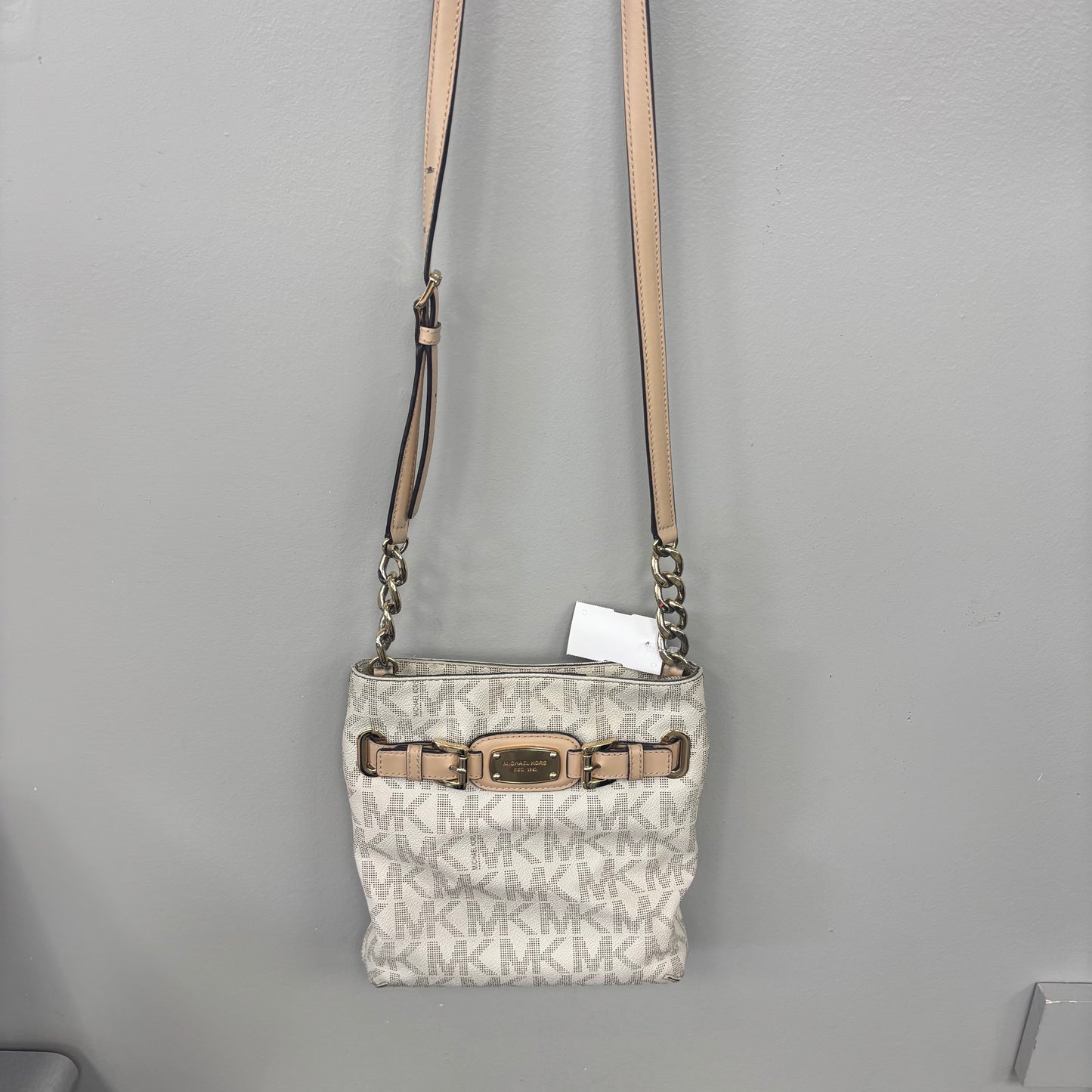 Crossbody Designer By Michael Kors In Cream & Tan, Size:Small