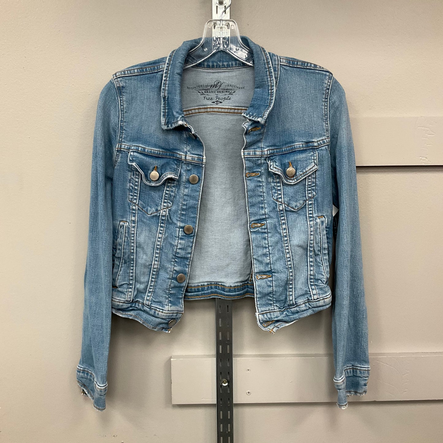 Jacket Denim By Free People In Blue Denim, Size:Xs
