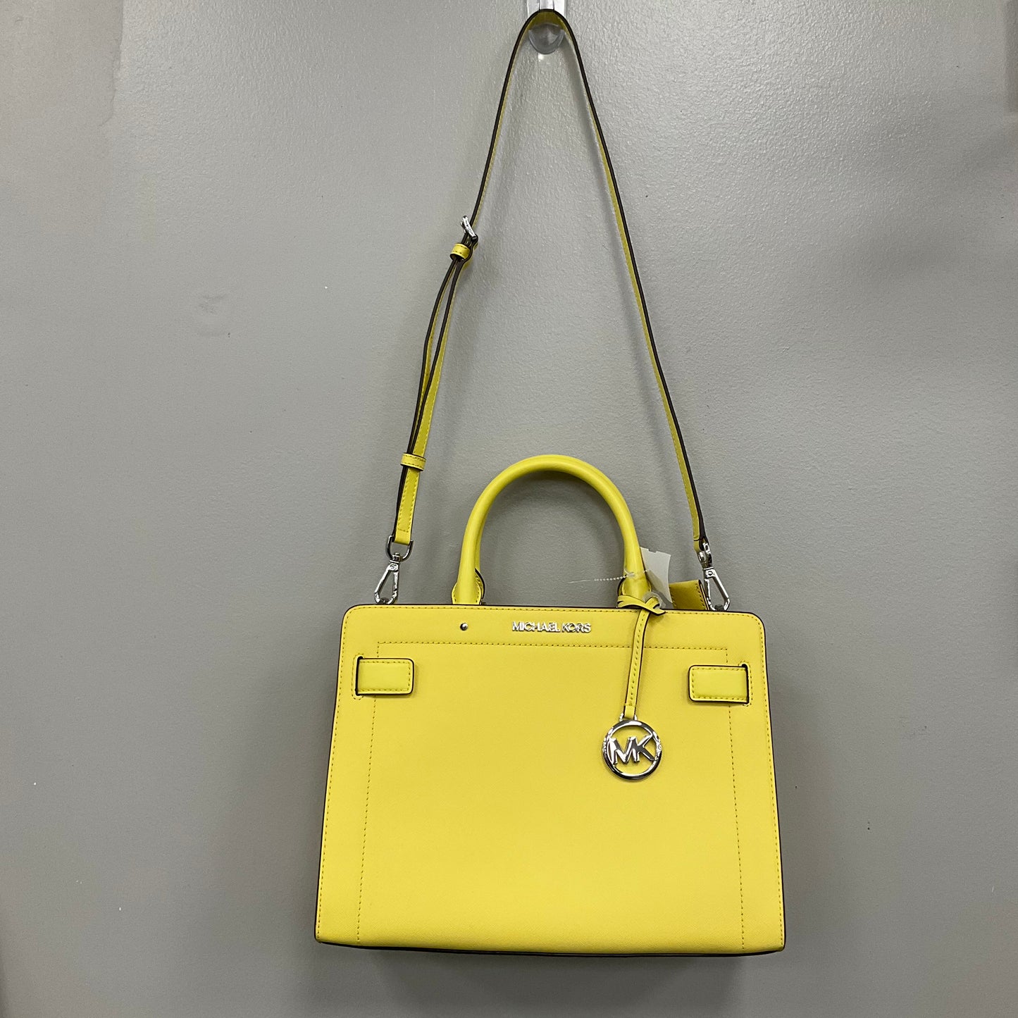 Handbag Designer By Michael Kors In Yellow, Size:Medium