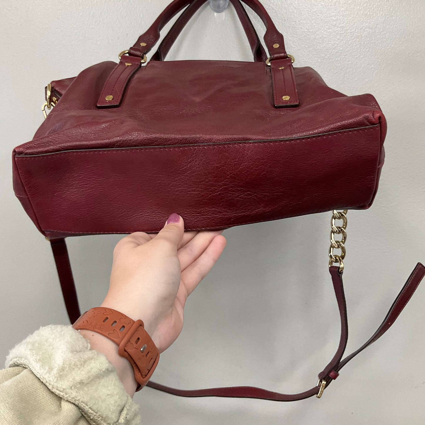 Handbag Designer By Michael Kors In Purple, Size:Medium