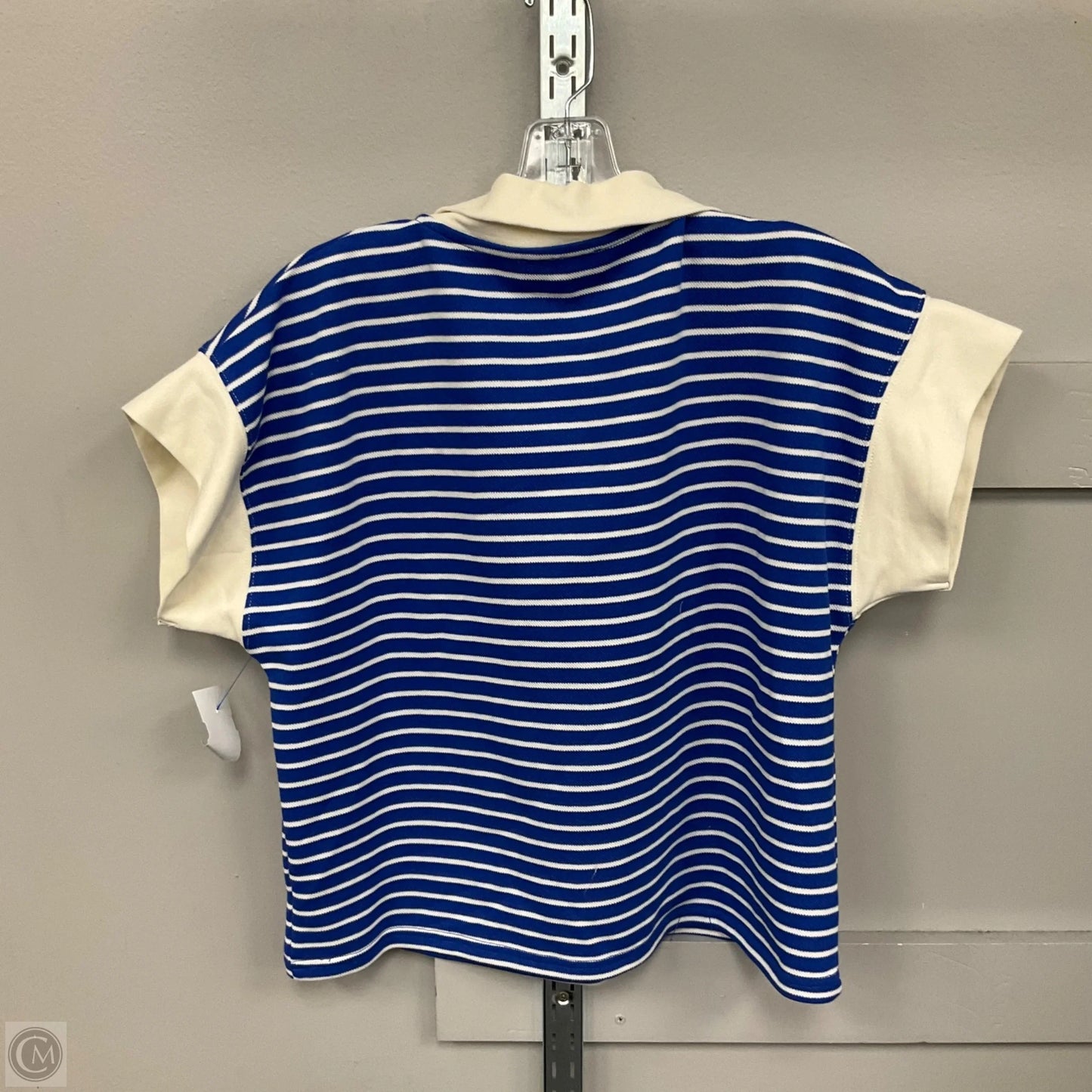 Top Short Sleeve By She + Sky In Blue & Cream, Size: S