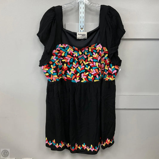 Top Short Sleeve By Savanna Jane In Black, Size: 2x