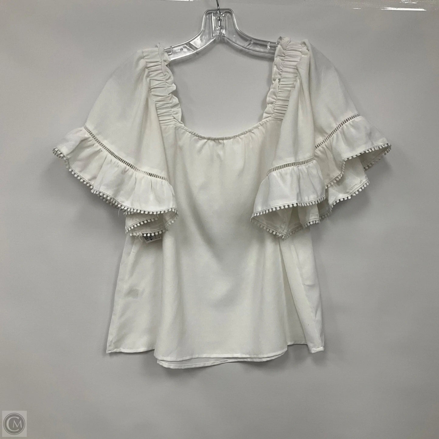 Blouse Short Sleeve By Blu Pepper In White, Size: M