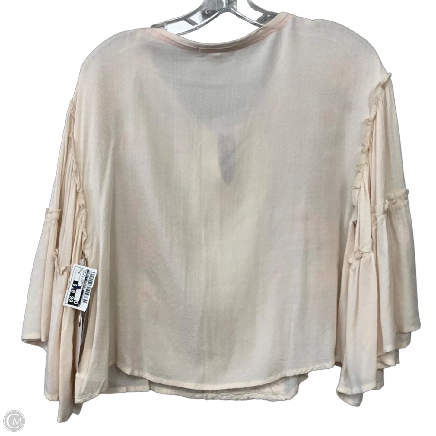 Top 3/4 Sleeve By Coco + Jaimeson In Cream & Pink, Size: S