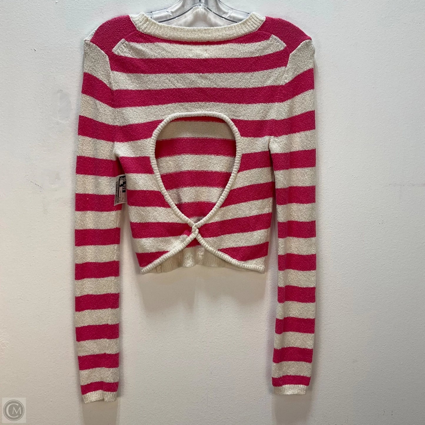 Top Long Sleeve By Aerie In Striped Pattern, Size: M