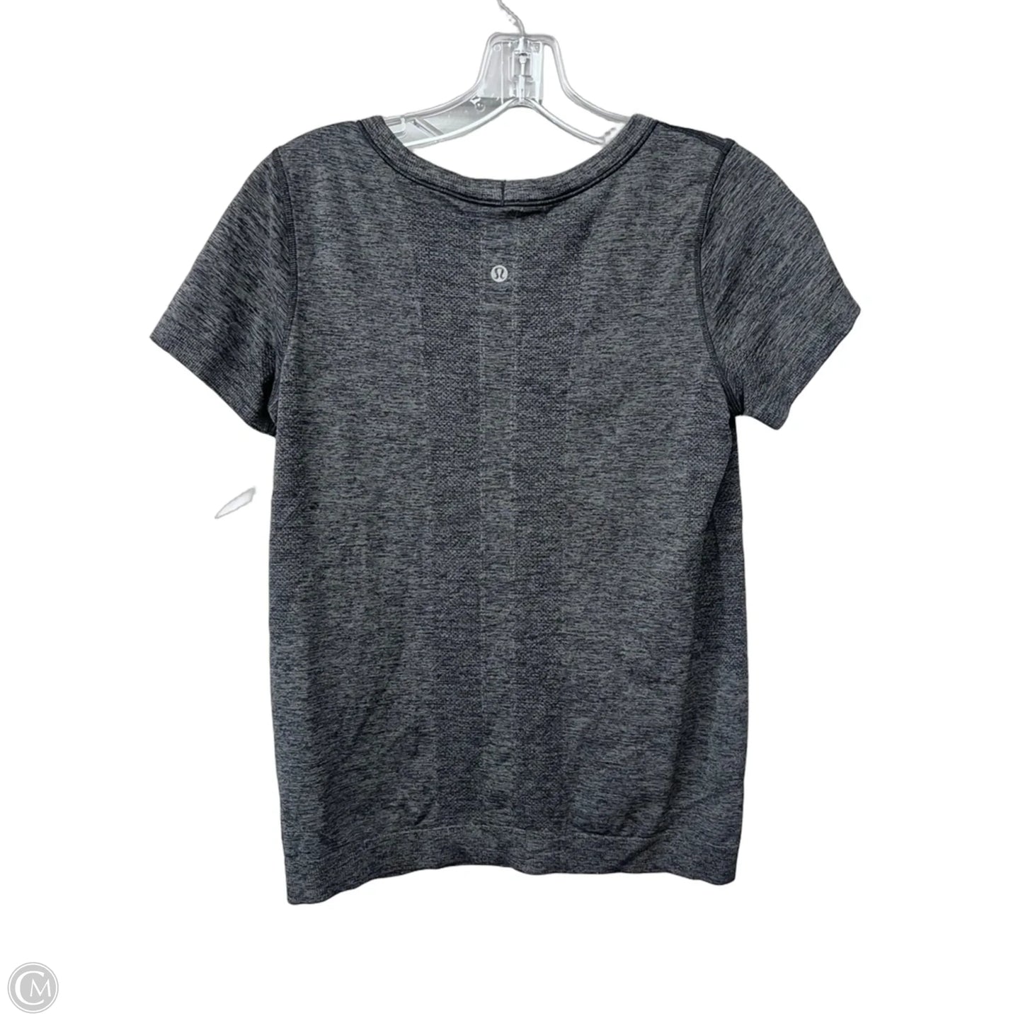 Athletic Top Short Sleeve By Lululemon In Grey, Size: 6