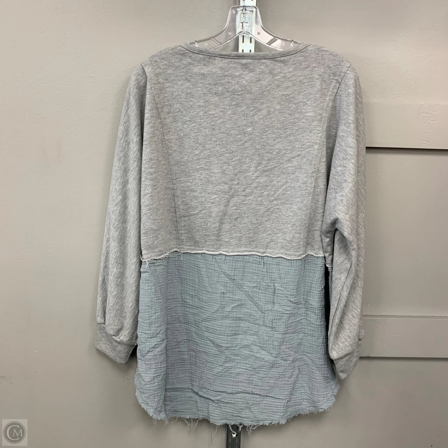 Top Long Sleeve In Grey, Size: M