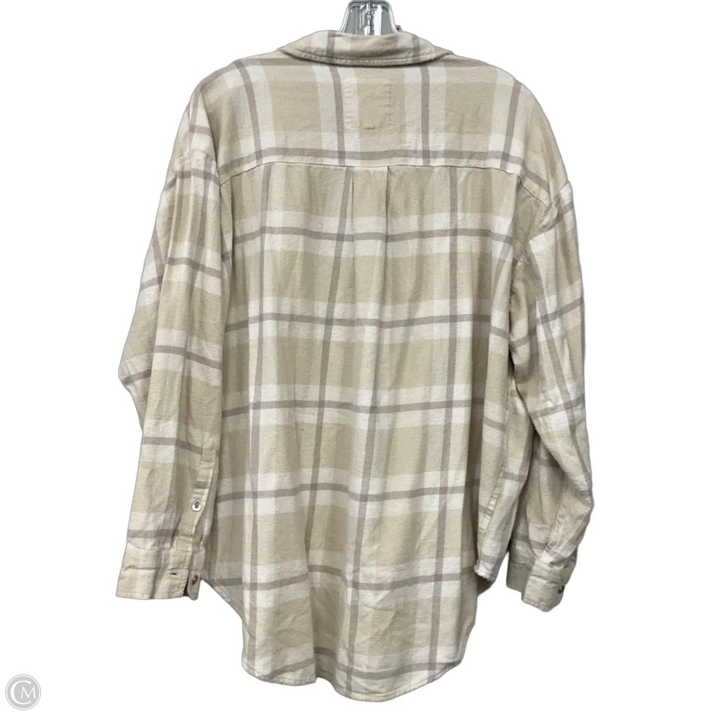 Top Long Sleeve By Aerie In Plaid Pattern, Size: M