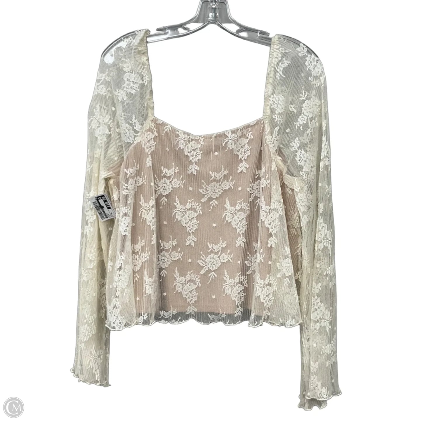 Top Long Sleeve By Willow & Root In Cream, Size: Xl