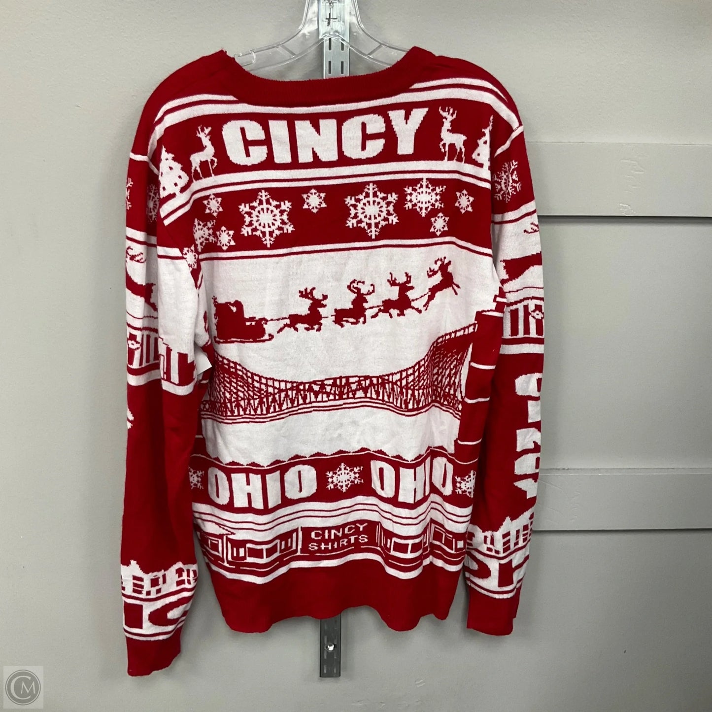 Sweater By Clothes Mentor In Red & White, Size: Xl