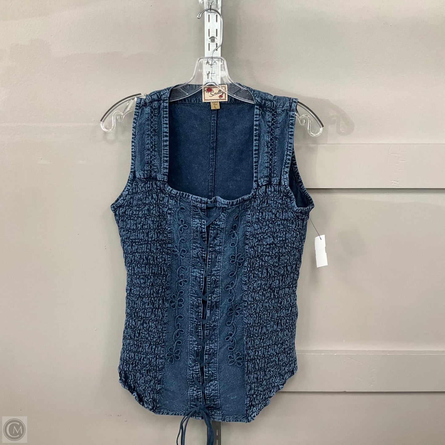 Top Sleeveless By Clothes Mentor In Blue Denim, Size: L