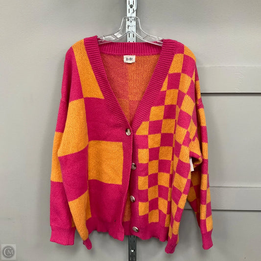 Cardigan By Bibi In Orange & Pink, Size: Xl