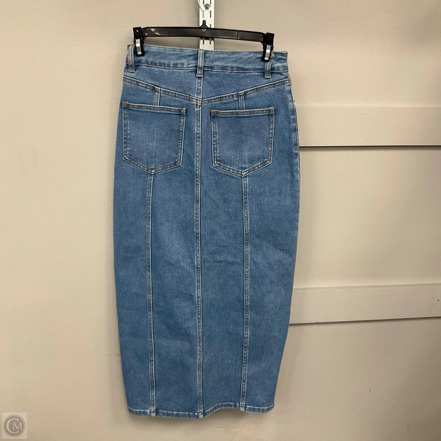 Skirt Midi By House Of Harlow In Blue Denim, Size: 2
