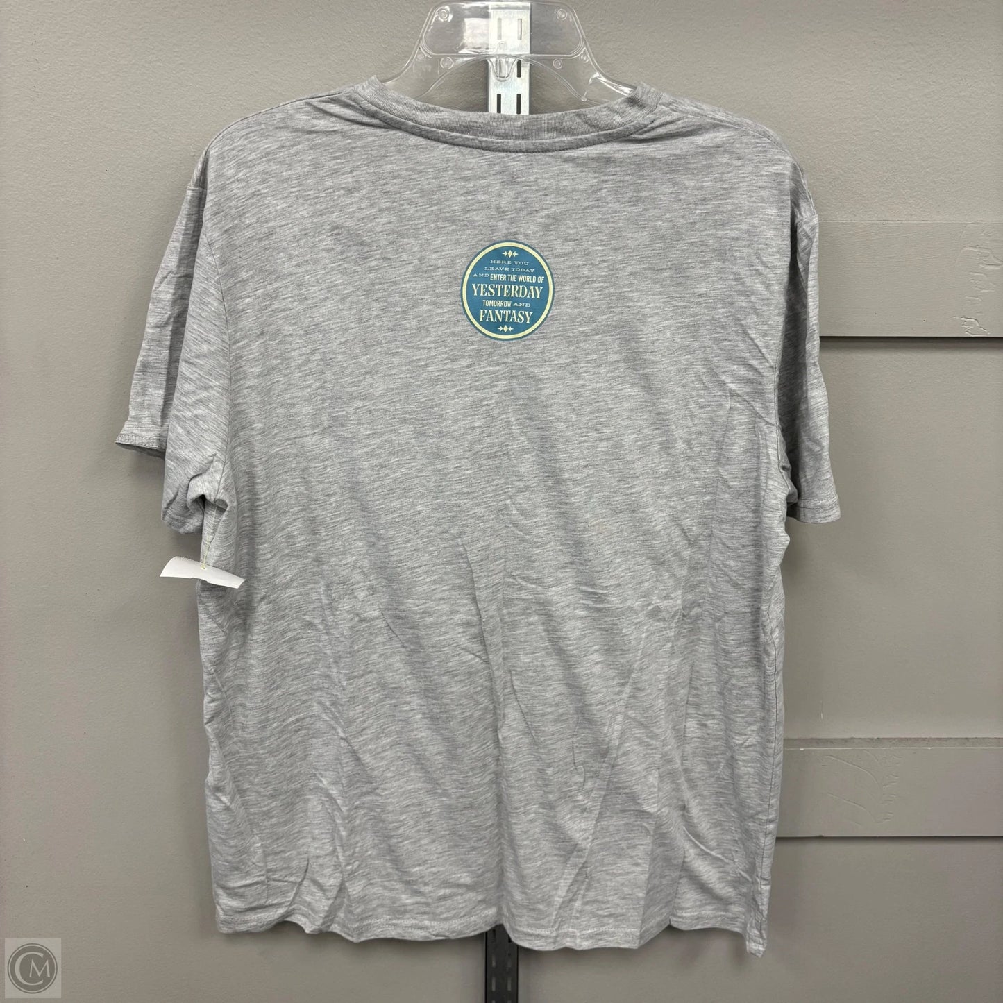 Top Short Sleeve By Disney In Grey, Size: L