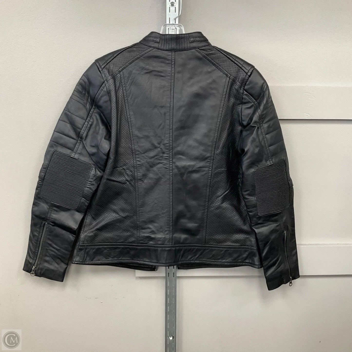 Jacket Moto Leather By Clothes Mentor In Black, Size: M