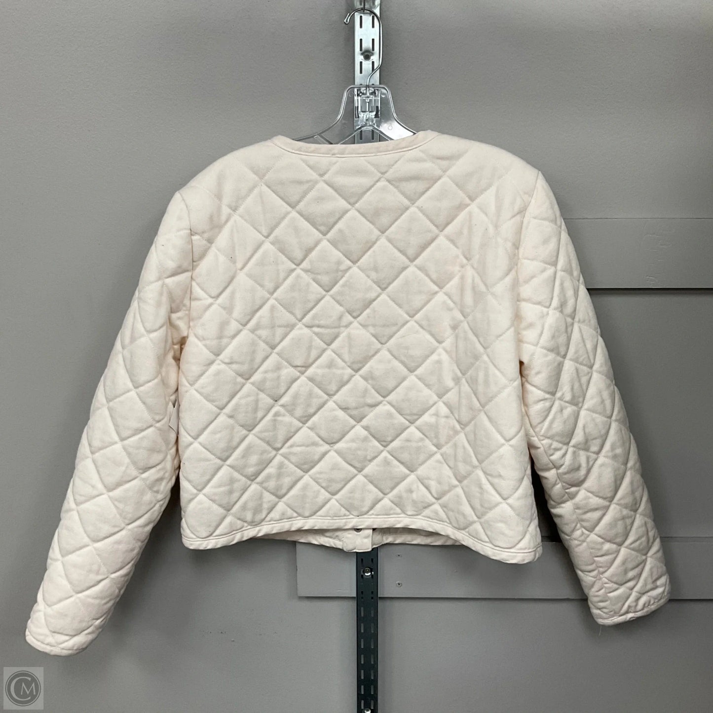 Jacket Puffer & Quilted By Rachel Zoe In Cream, Size: L