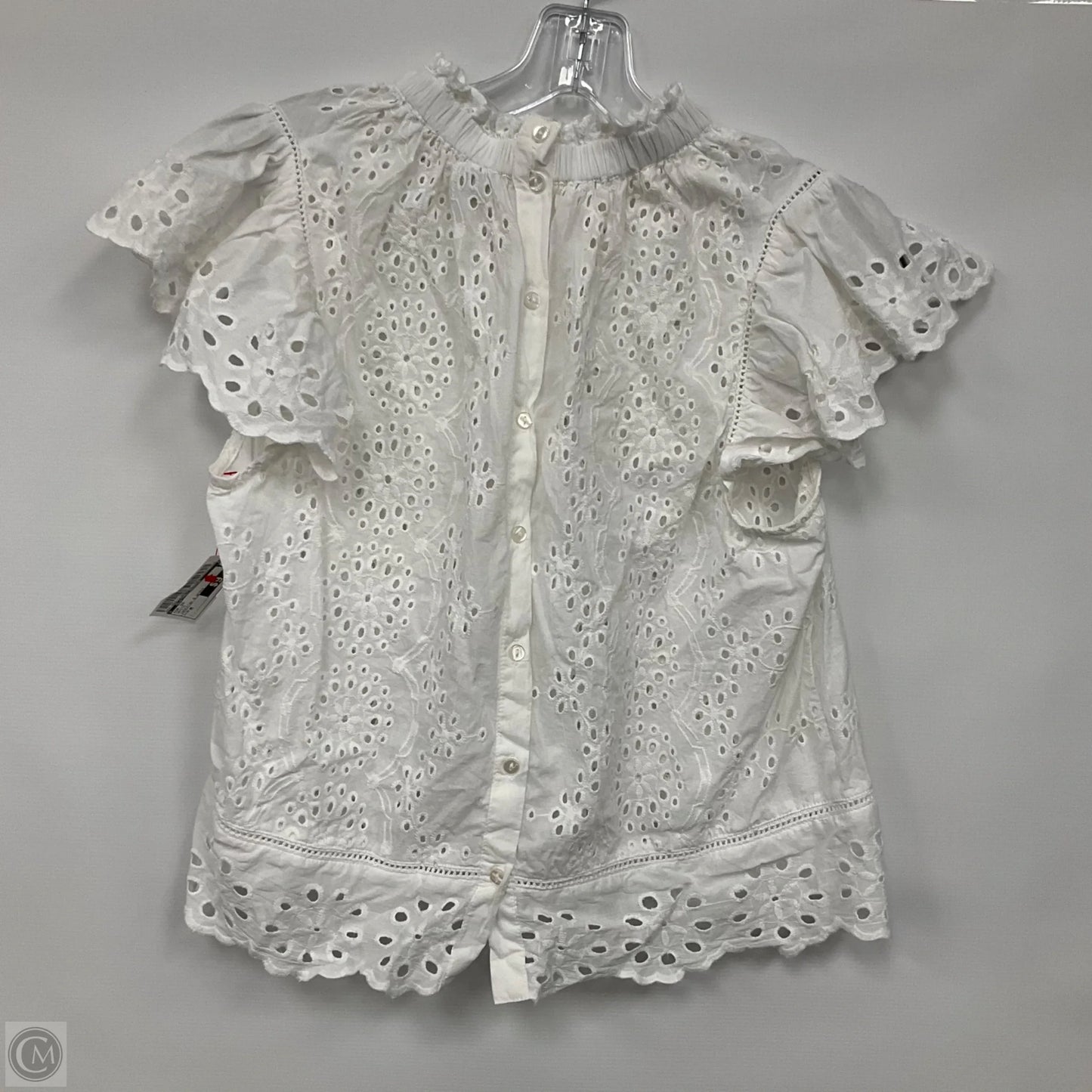 Top Short Sleeve By Clothes Mentor In White, Size: M