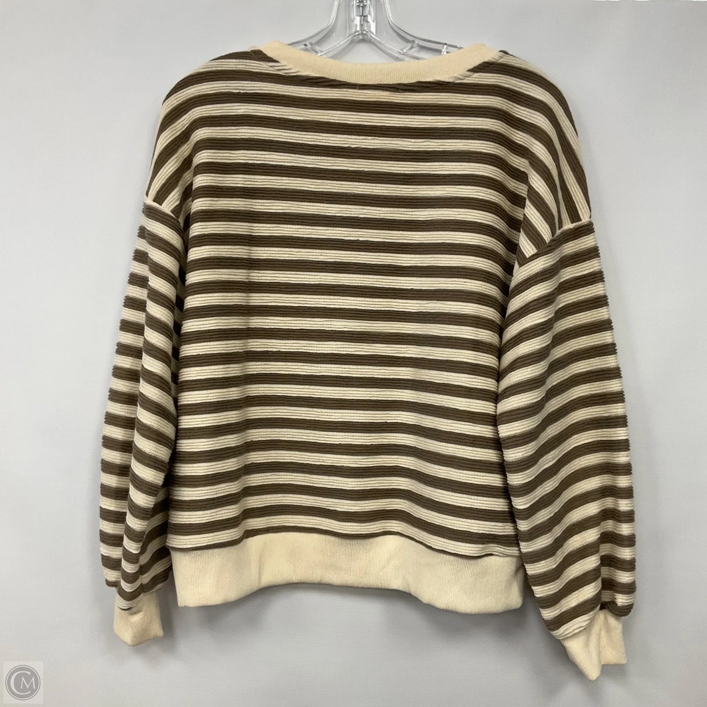 Top Long Sleeve By Blu Pepper In Striped Pattern, Size: M