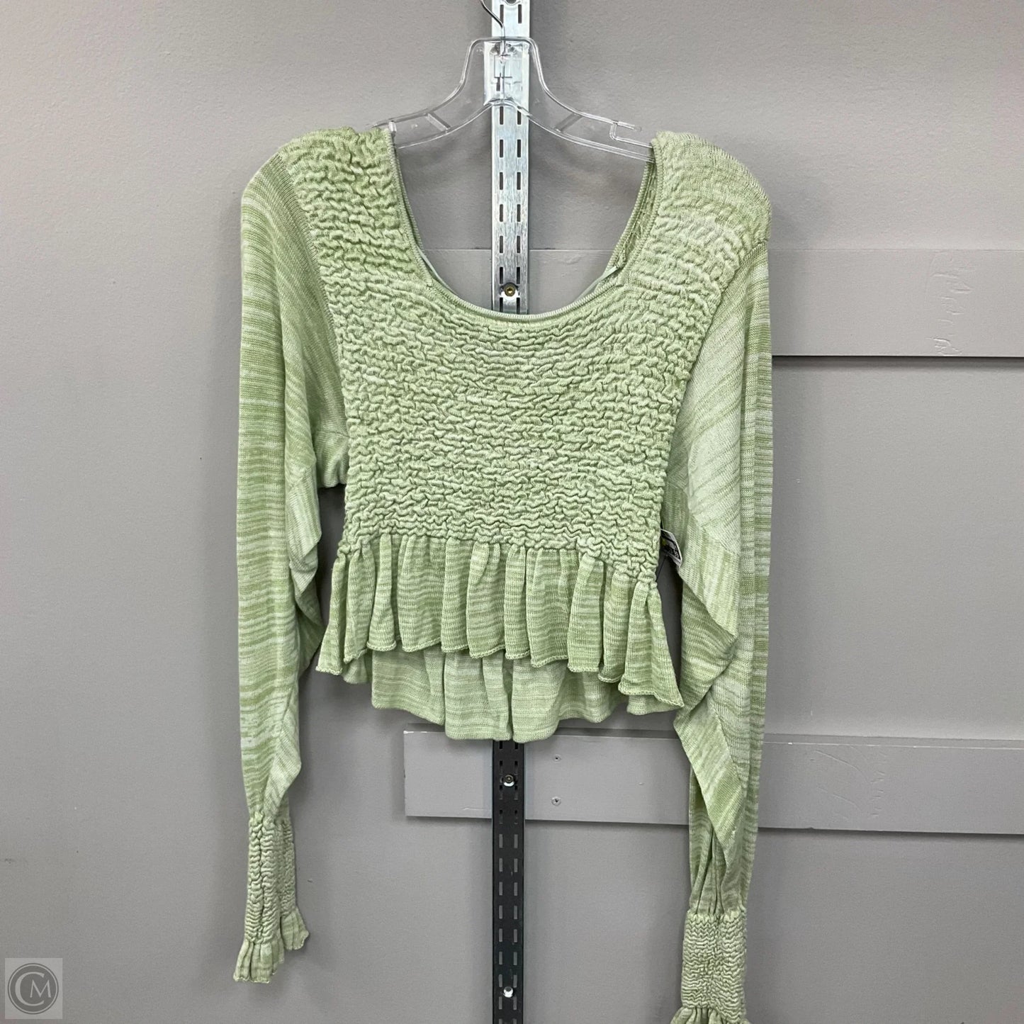 Top Long Sleeve By Free People In Green, Size: S