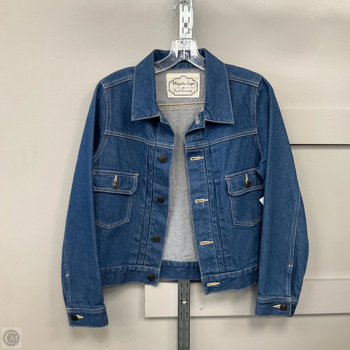 Jacket Denim By Majestic In Blue Denim, Size: S
