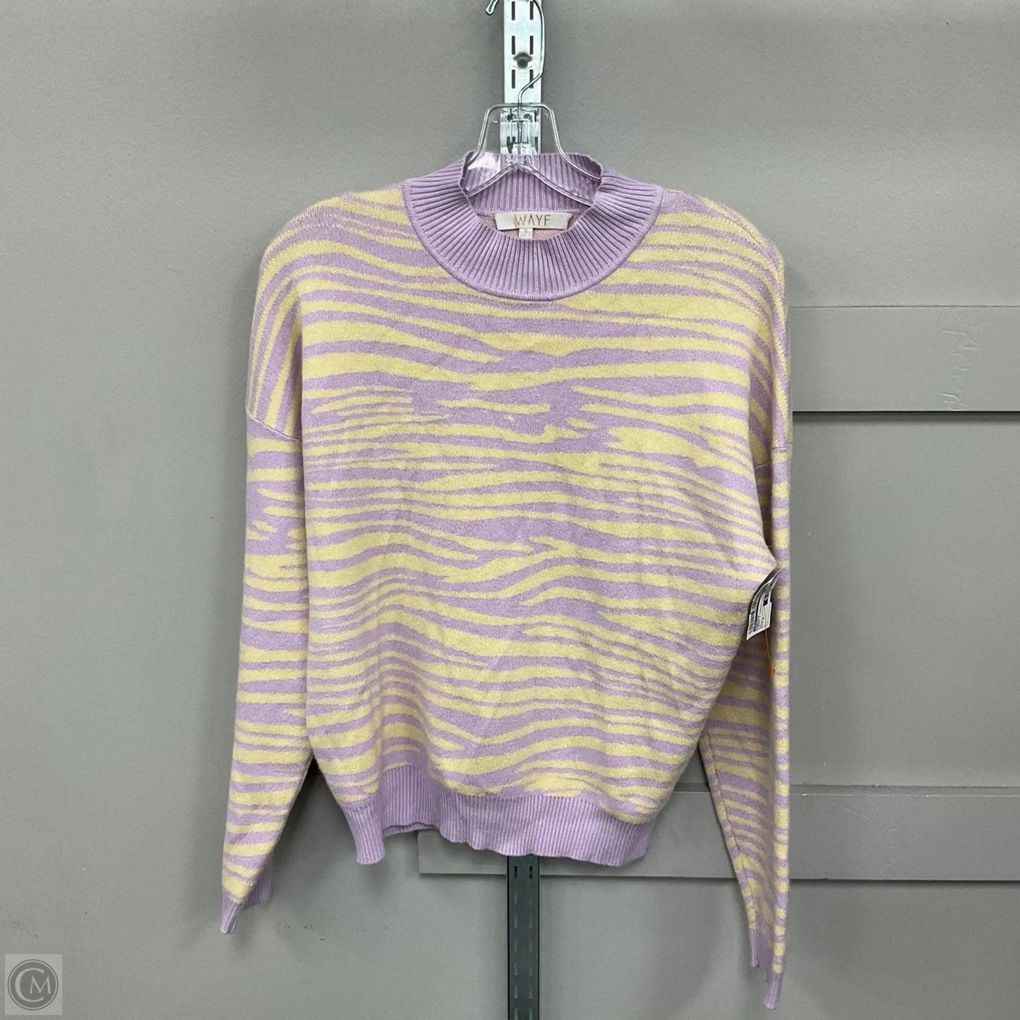 Sweater By Wayf In Cream & Purple, Size: S
