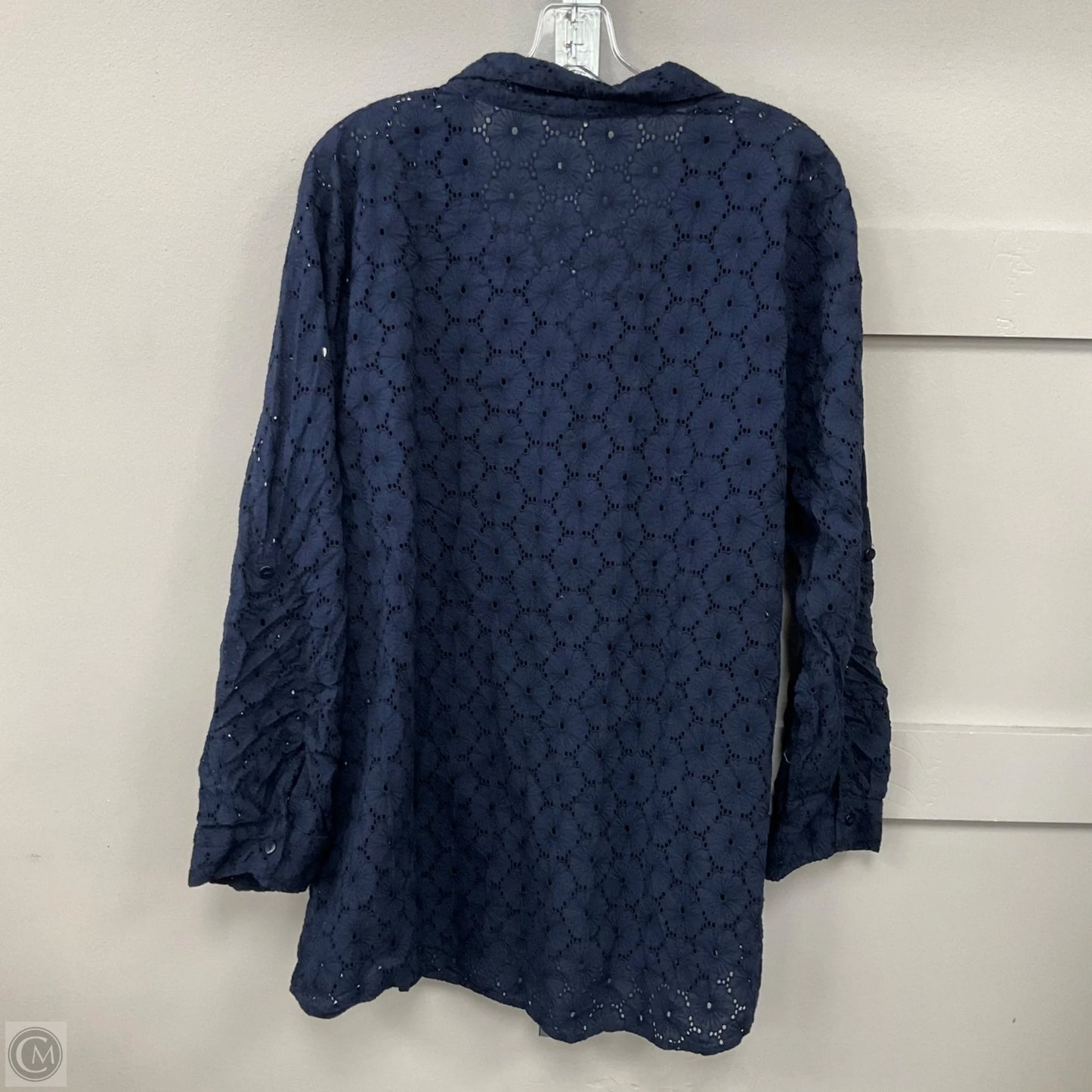 Top Long Sleeve By Nicole By Nicole Miller In Navy, Size: 3x