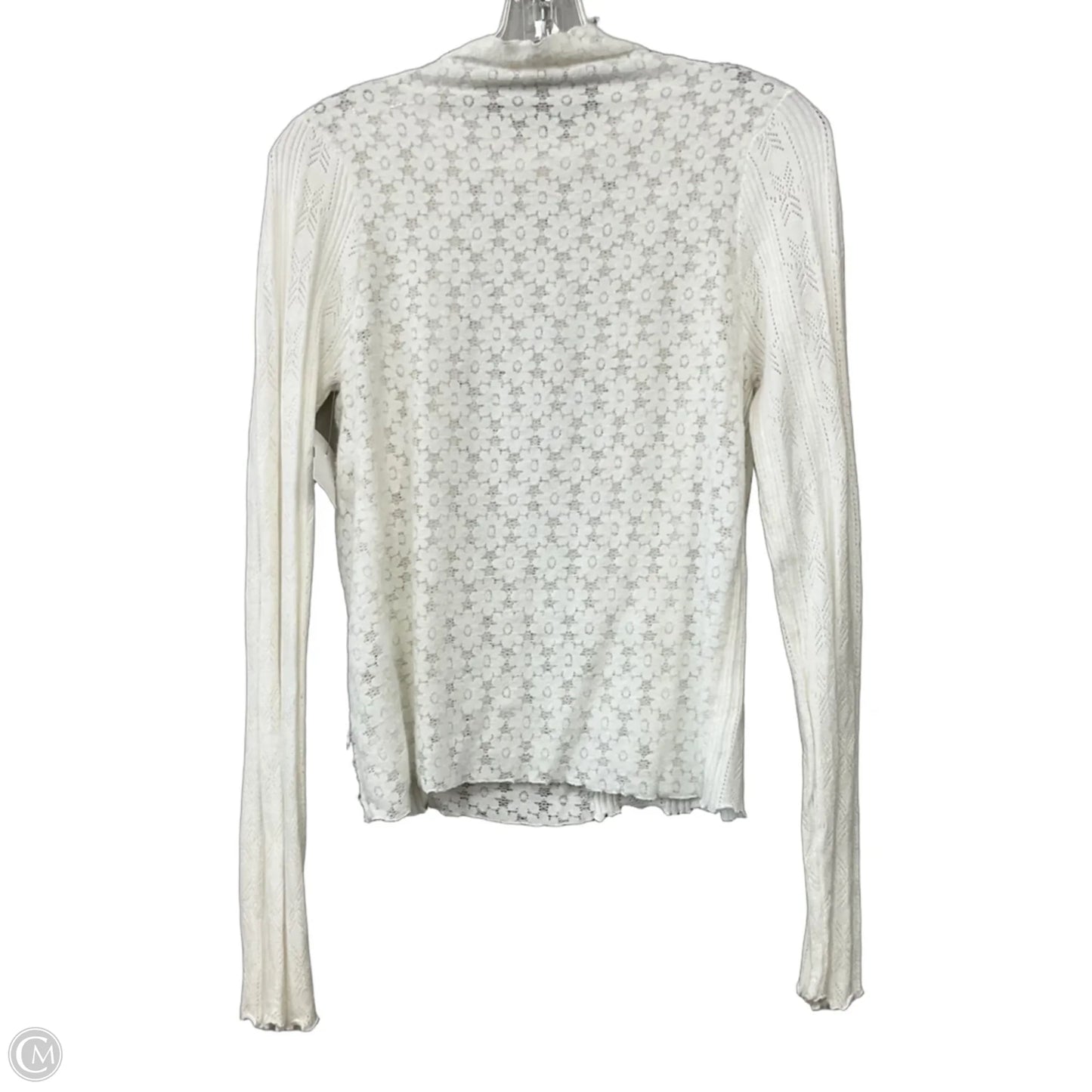 Top Long Sleeve By Gimmicks In White, Size: M