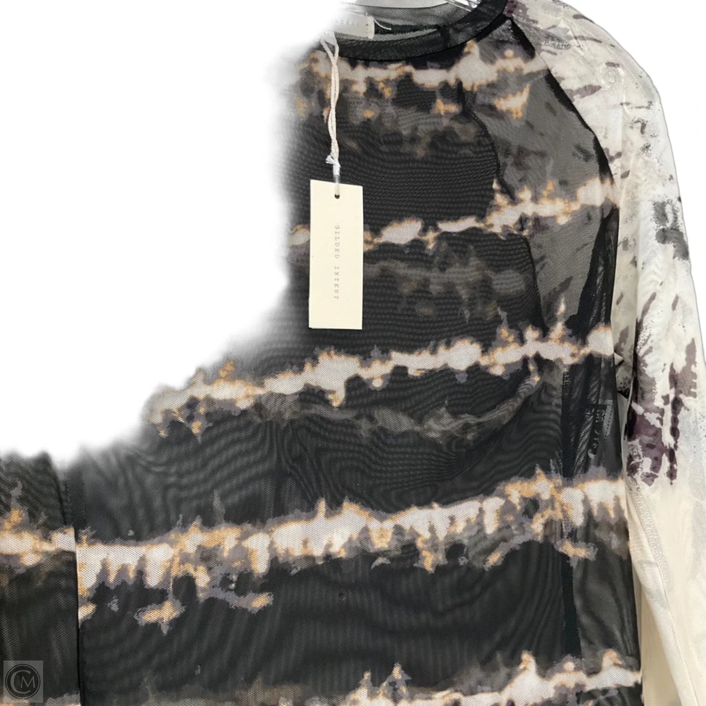 Top Long Sleeve By Gilded Intent In Tie Dye Print, Size: M