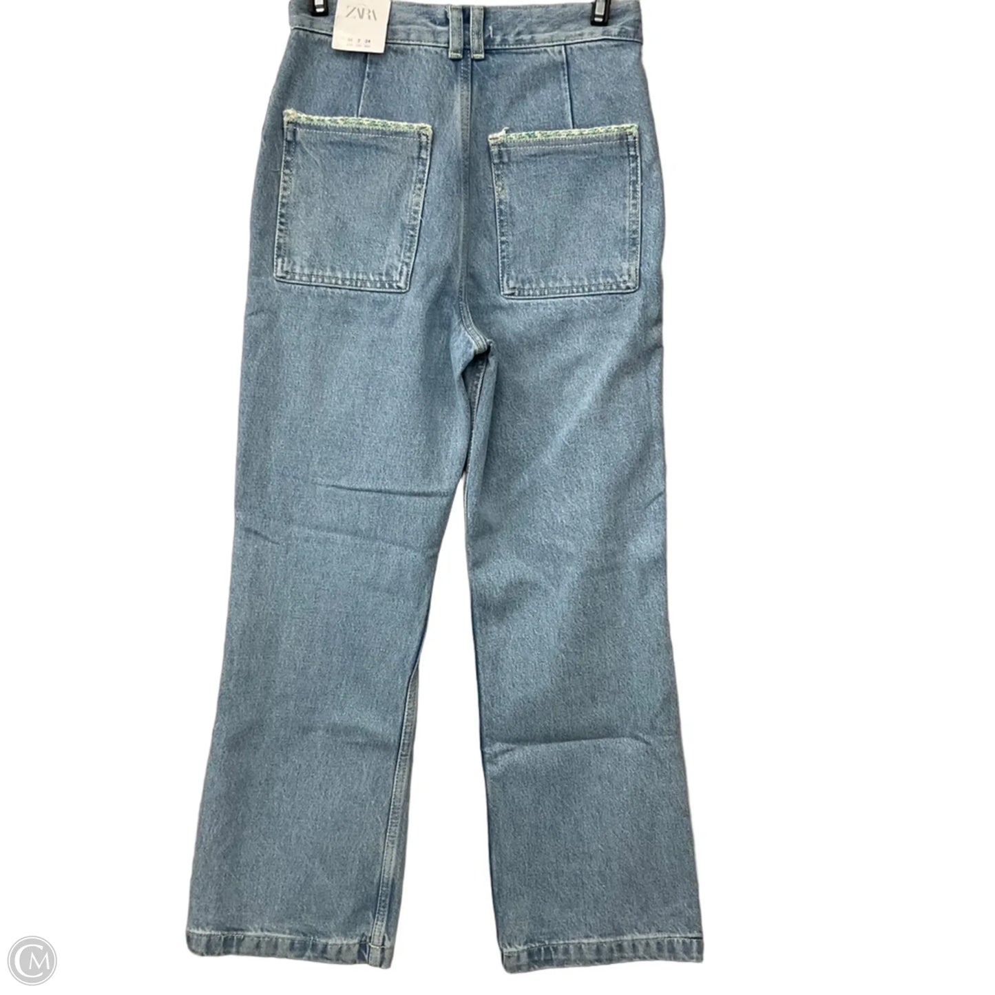 Jeans Wide Leg By Zara In Blue Denim, Size: 2