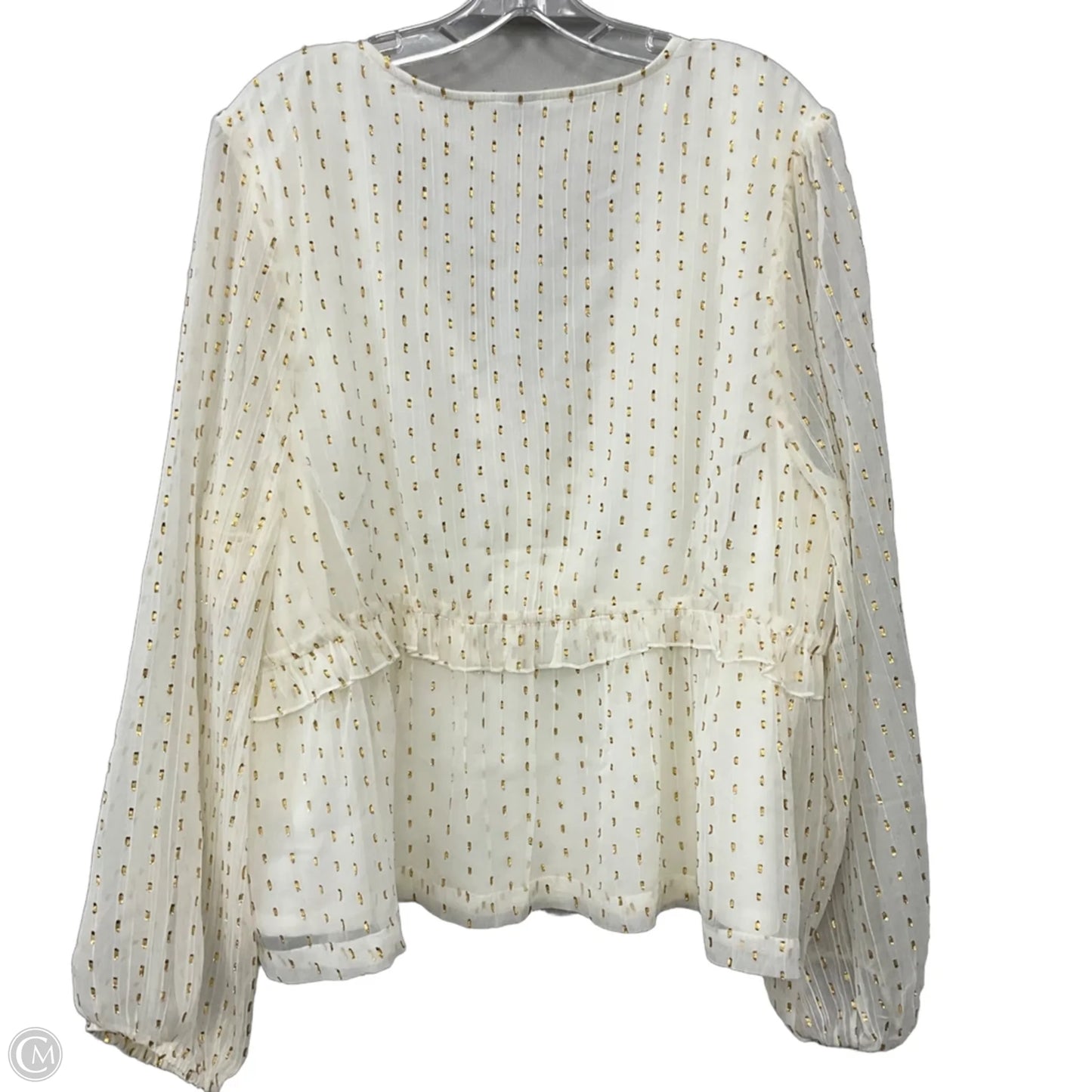 Top Long Sleeve By Old Navy In Cream, Size: Xxl