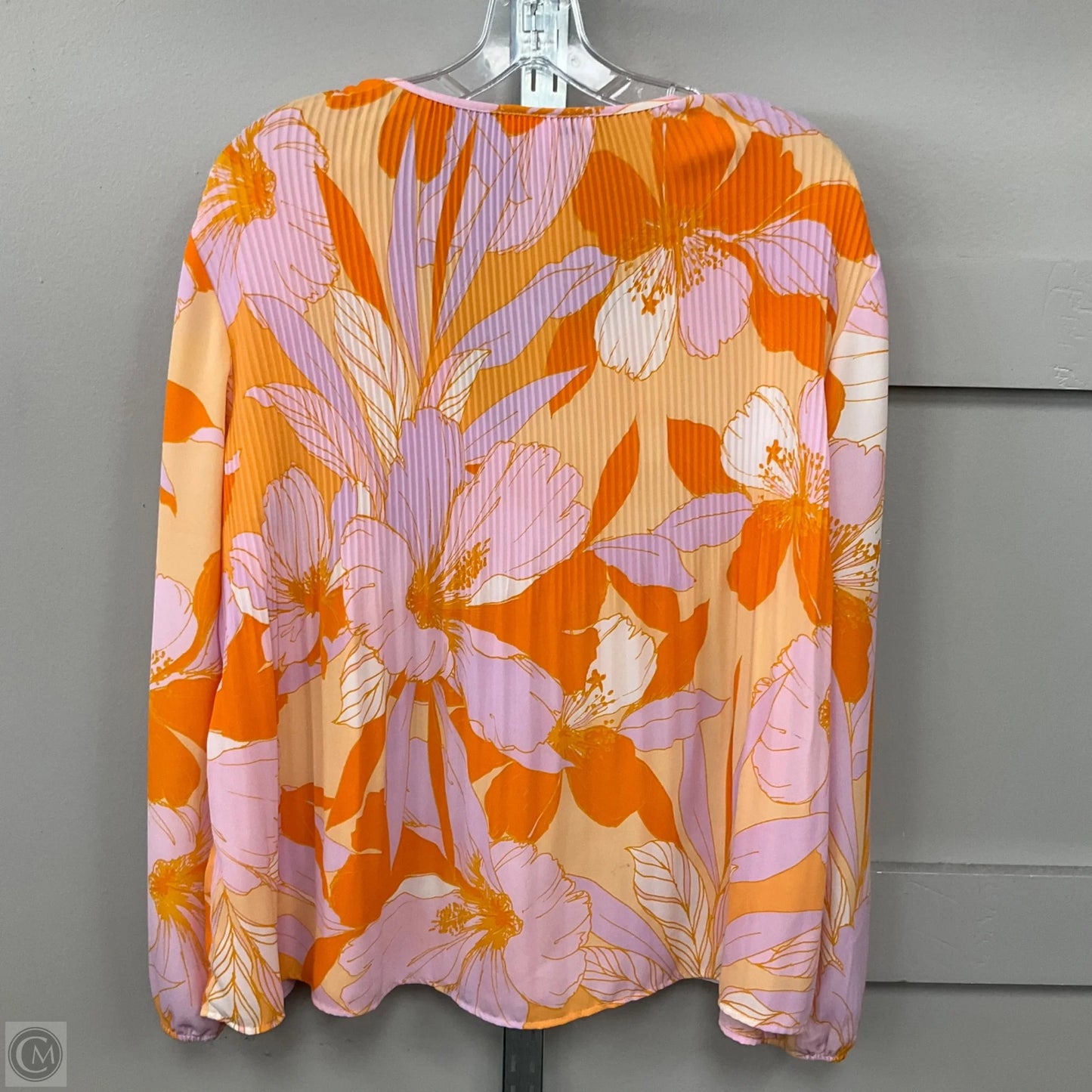 Top Long Sleeve By Dr2 In Orange & Pink, Size: S