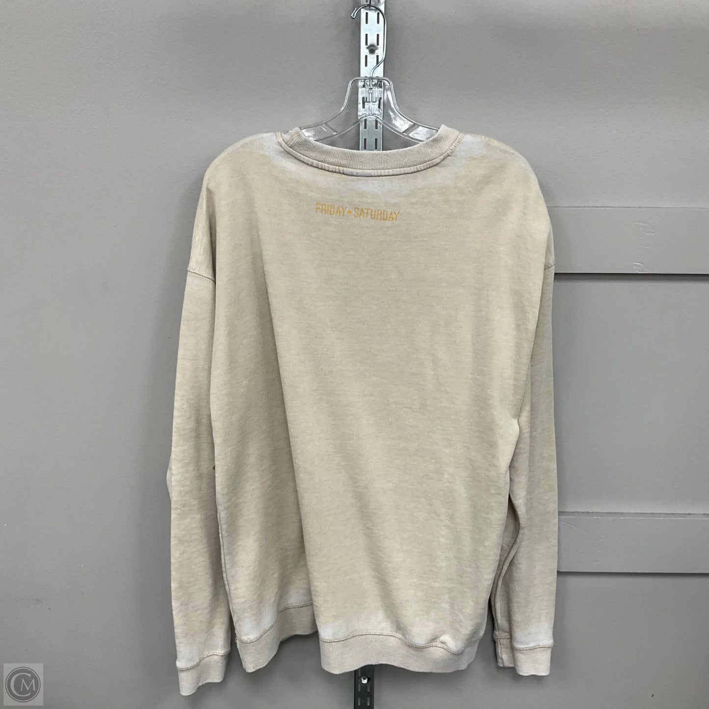 Sweatshirt Crewneck By Clothes Mentor In Beige, Size: L