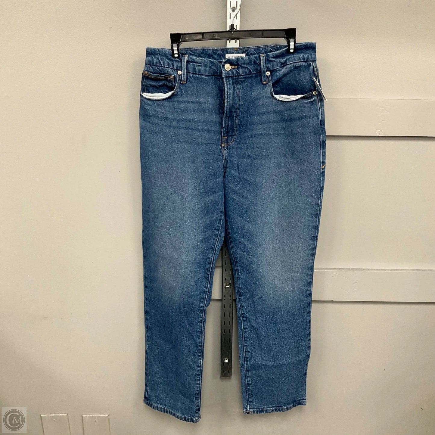 Jeans Straight By Good American In Blue Denim, Size: 8