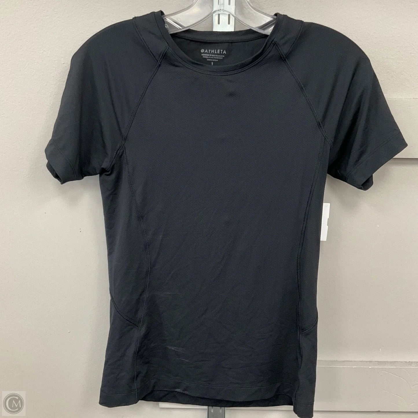 Athletic Top Short Sleeve By Athleta In Black, Size: S