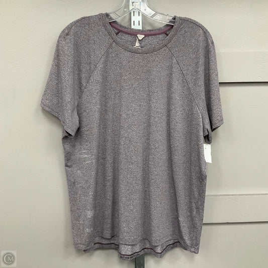 Athletic Top Short Sleeve By Lululemon In GreyPurple, Size: 14