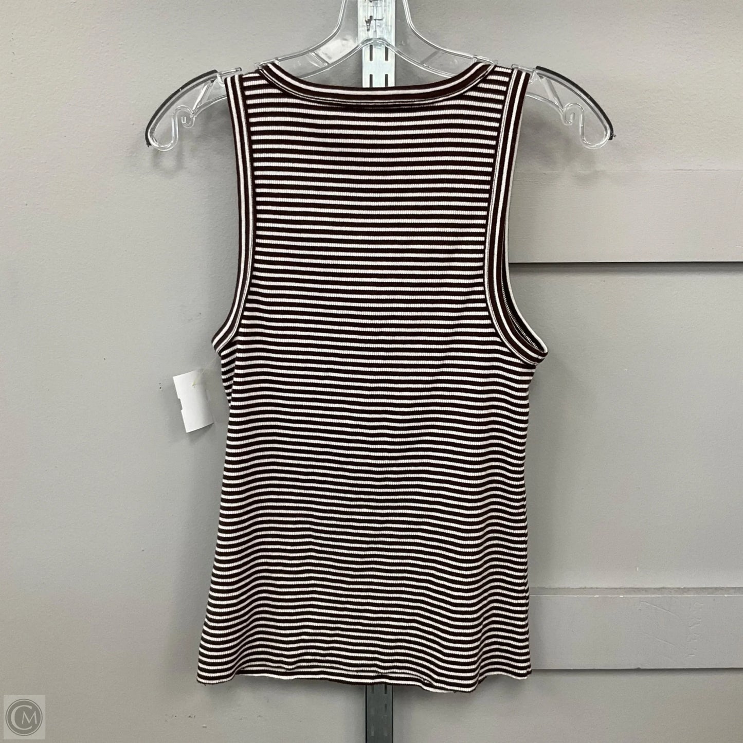 Top Sleeveless Basic By Aerie In Brown & White, Size: L