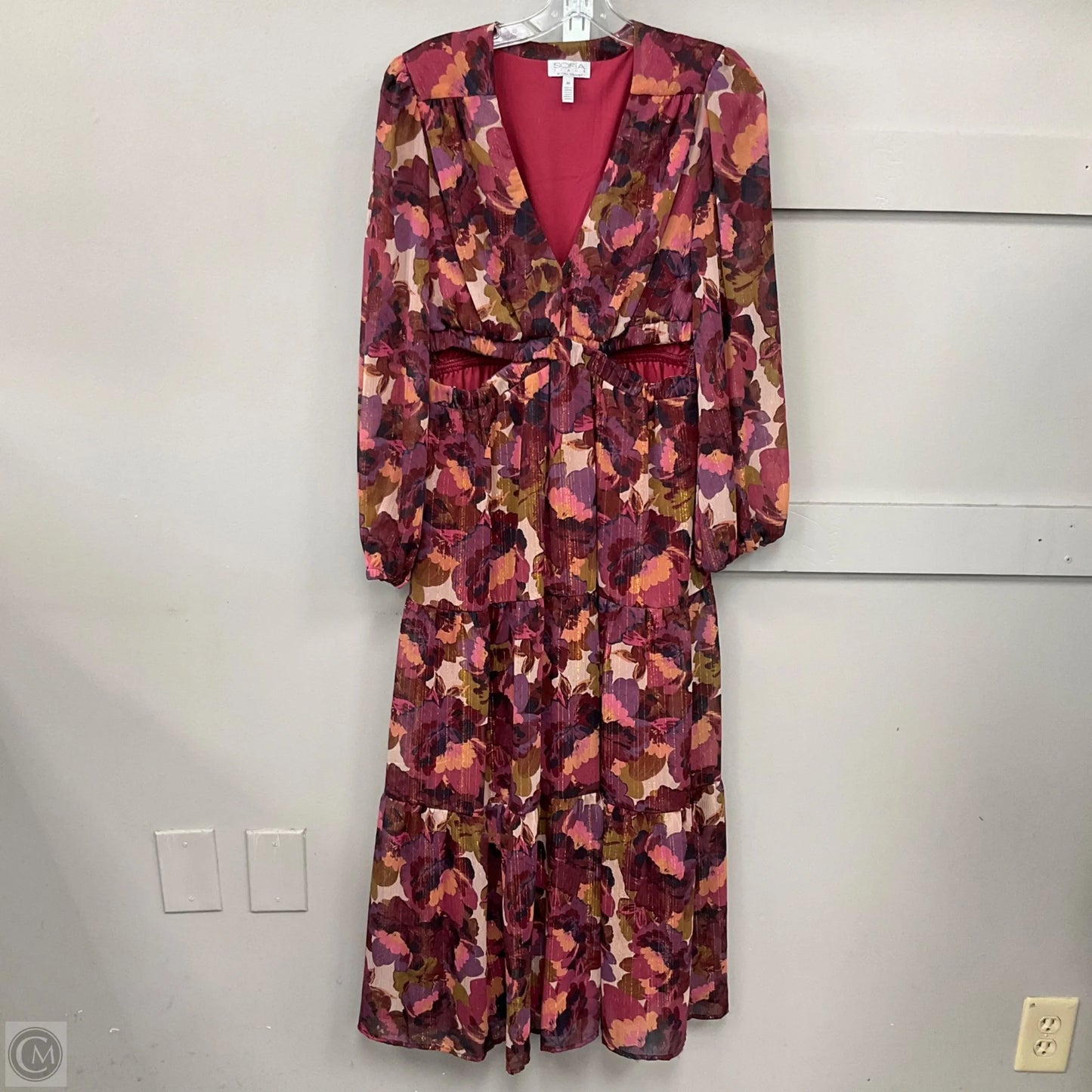 Dress Casual Maxi By Sofia By Sofia Vergara In Maroon, Size: M