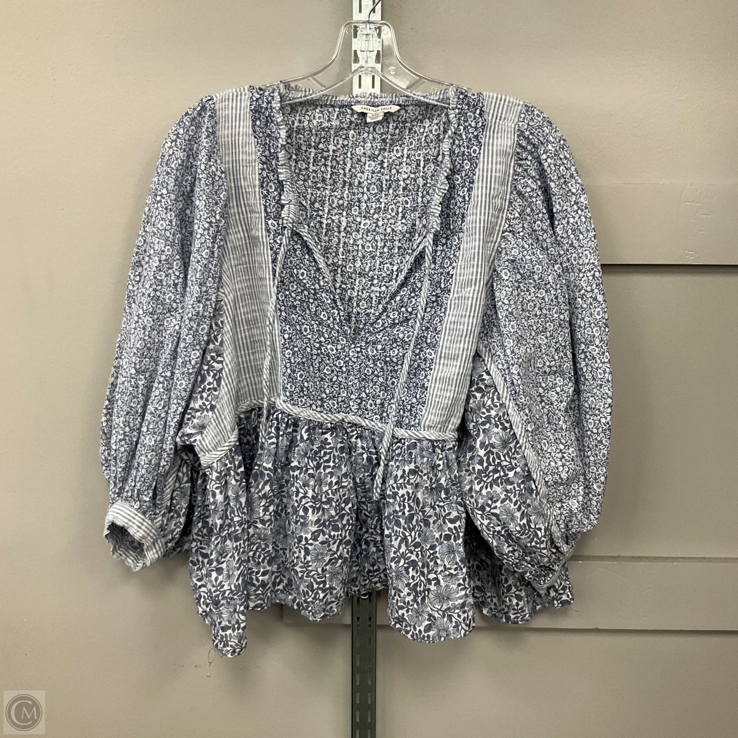 Top Long Sleeve By American Eagle In Blue, Size: M