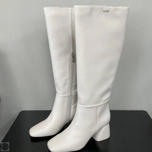 Boots Knee Heels By Dkny In White, Size: 6
