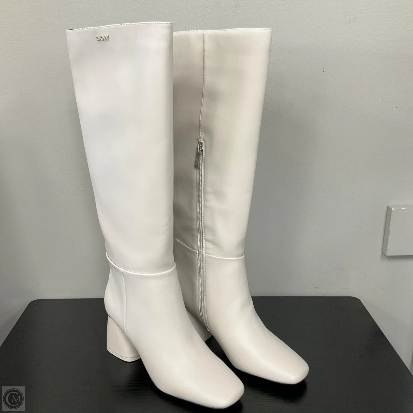 Boots Knee Heels By Dkny In White, Size: 6
