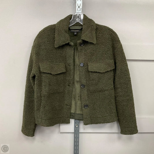 Jacket Faux Fur & Sherpa By Banana Republic In Green, Size: Xs