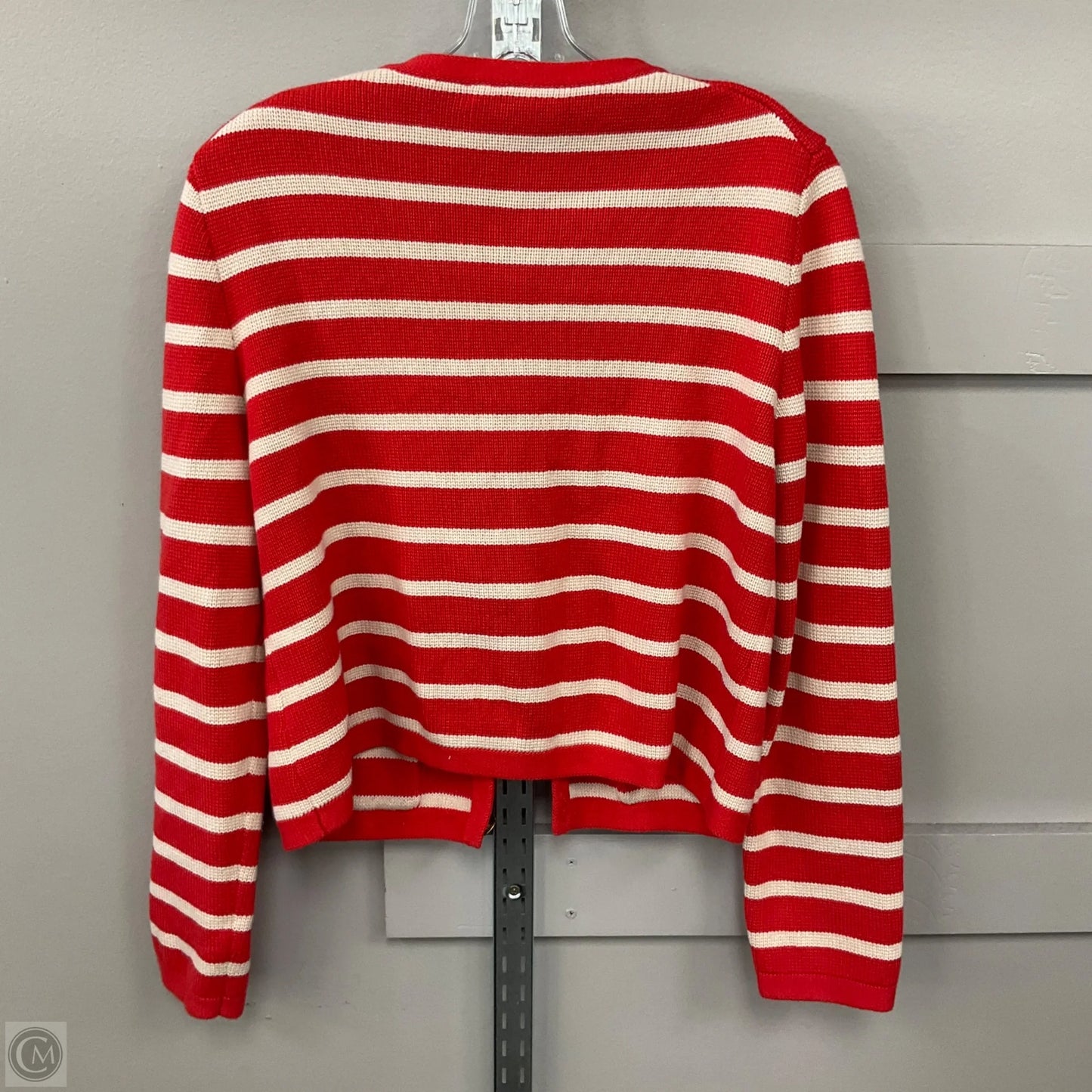 Sweater Cardigan By J. Crew In Striped Pattern, Size: M