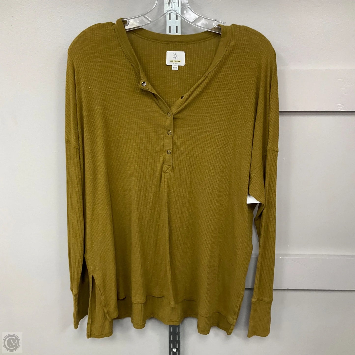 Top Long Sleeve By Aerie In Green, Size: M