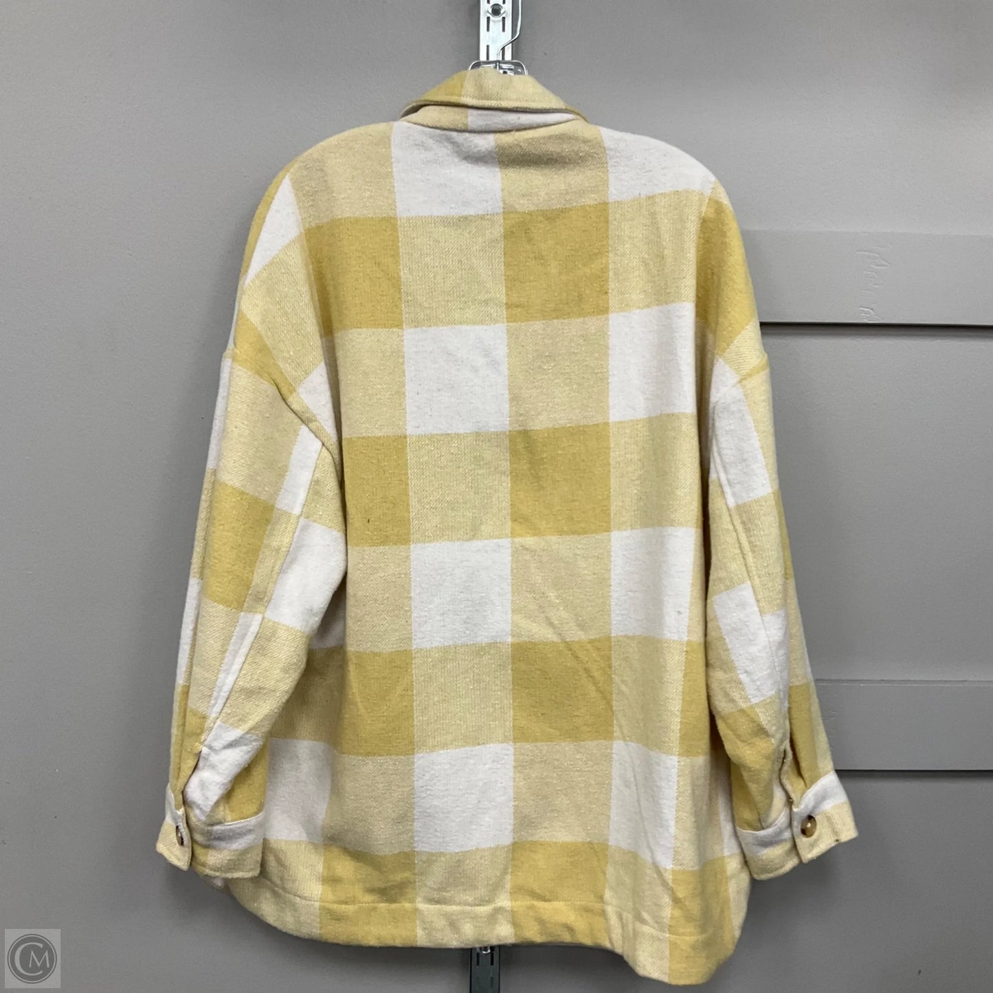 Top Long Sleeve By Pink Lily In Plaid Pattern, Size: L