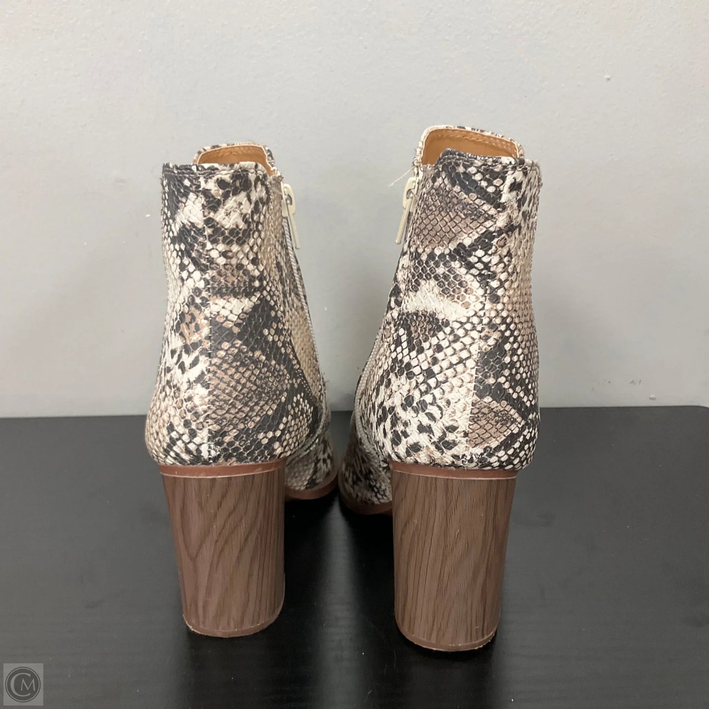 Boots Ankle Heels By Qupid In Snakeskin Print, Size: 8
