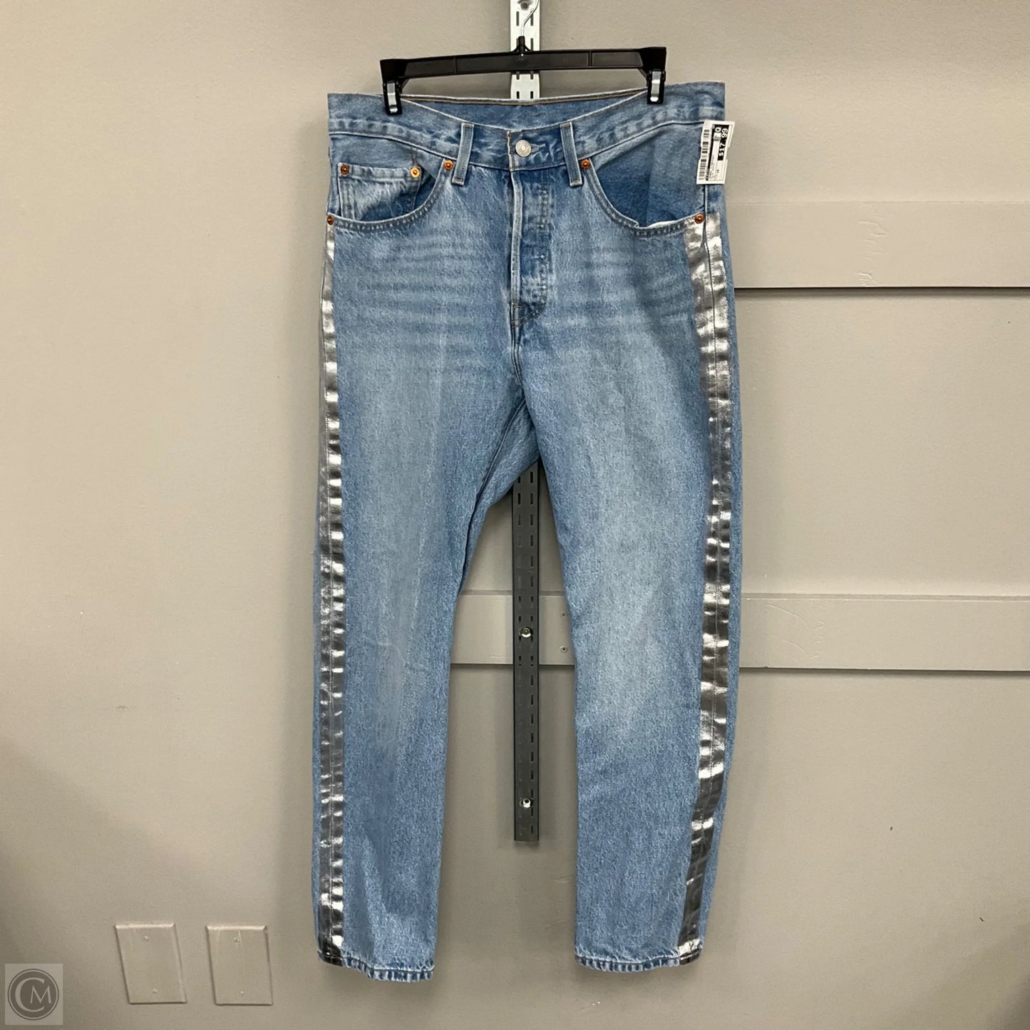 Jeans Straight By Levis In Blue Denim, Size: 10
