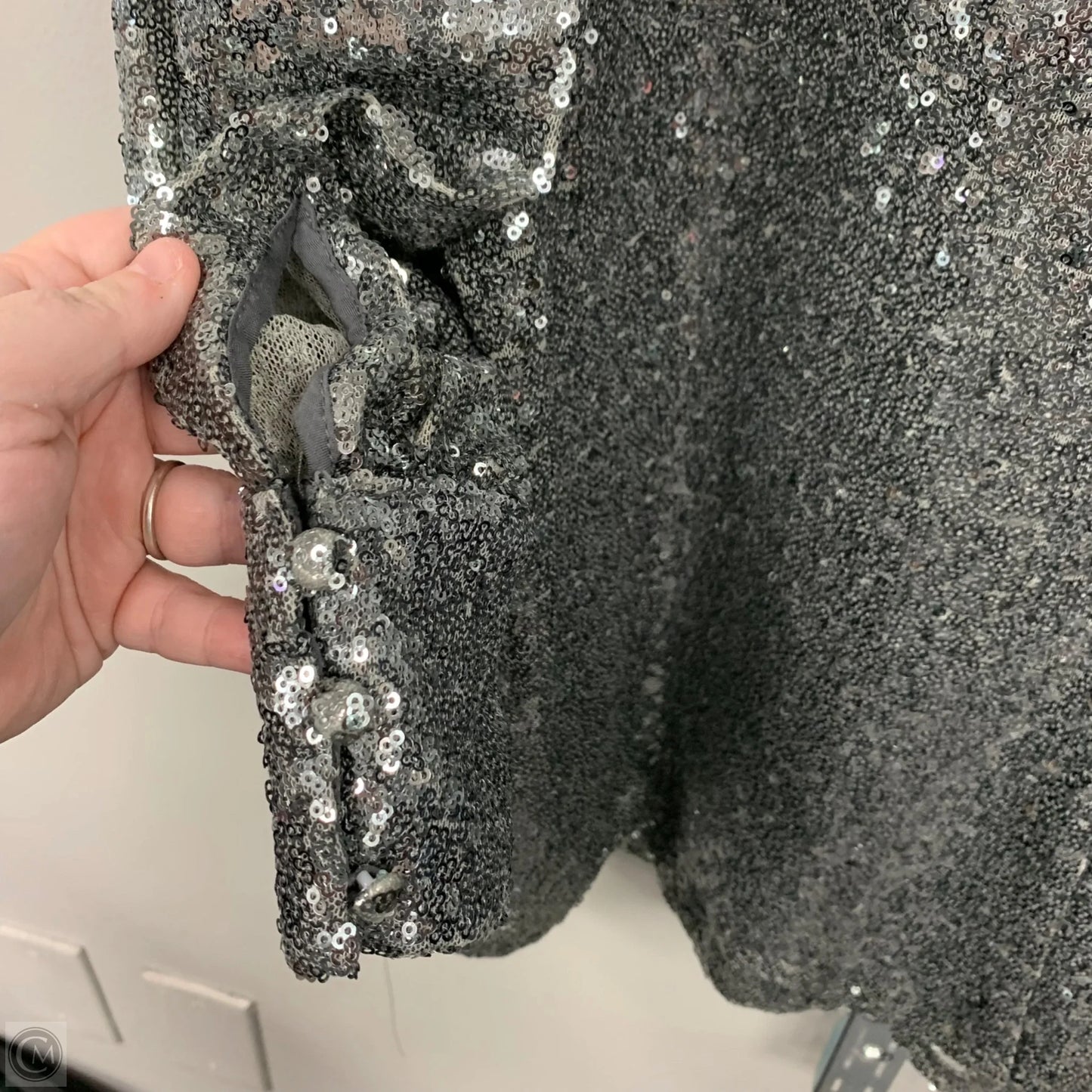 Top Long Sleeve By Anthropologie In Silver, Size: 3x