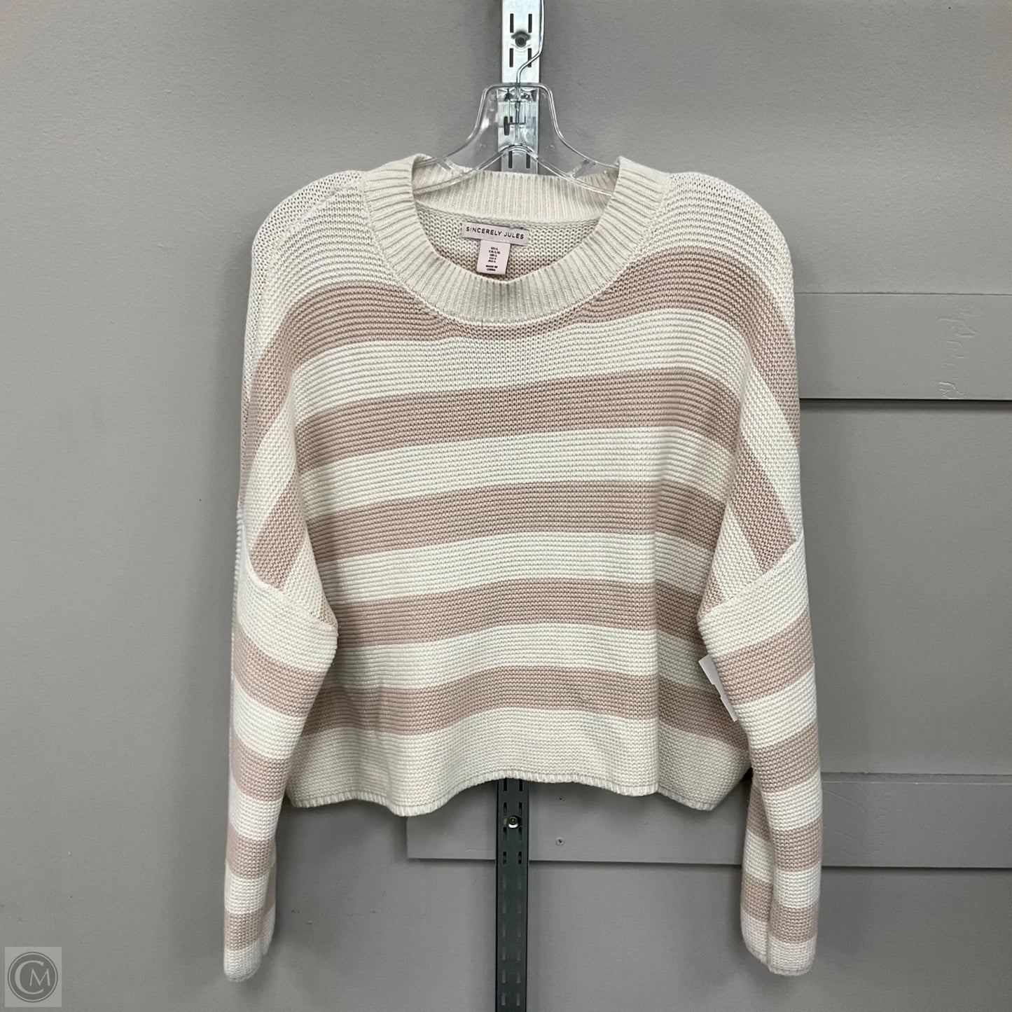 Sweater By Sincerely Jules In Cream & Tan, Size: L