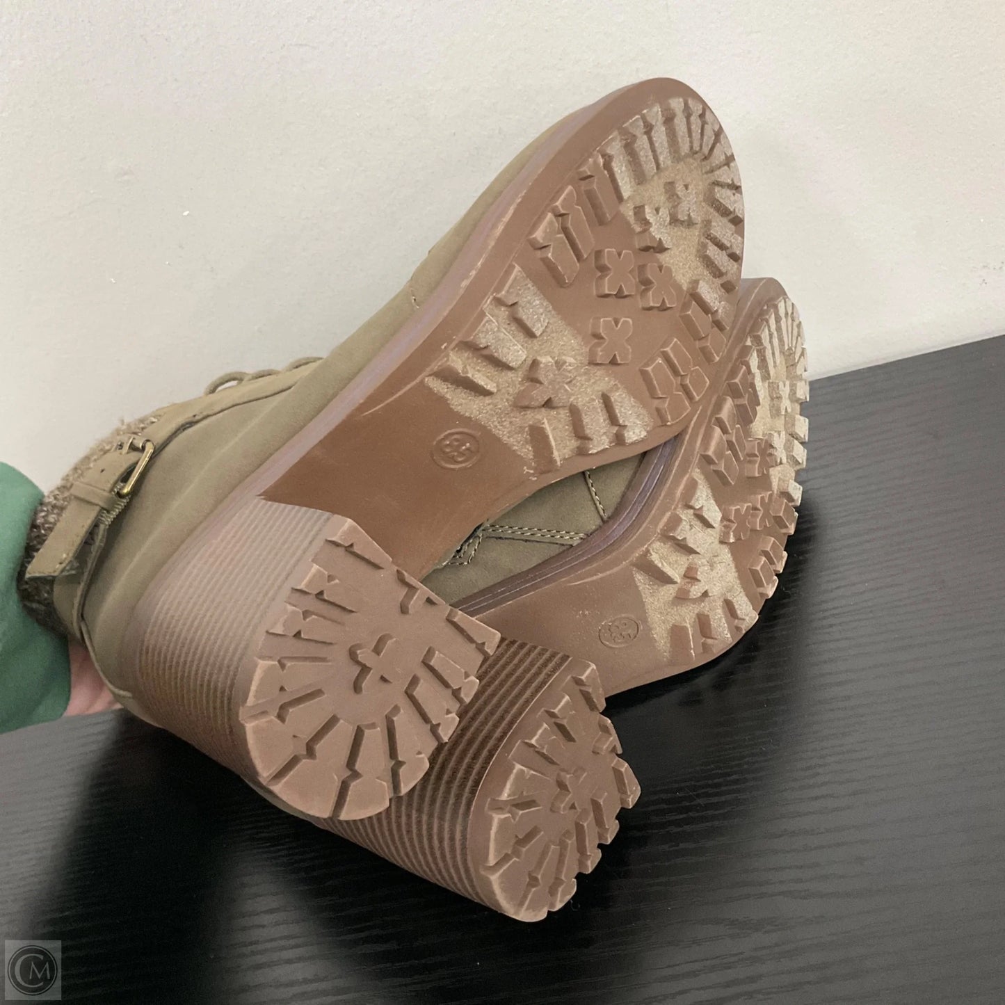 Boots Ankle Heels By Falls Creek In Green, Size: 8.5